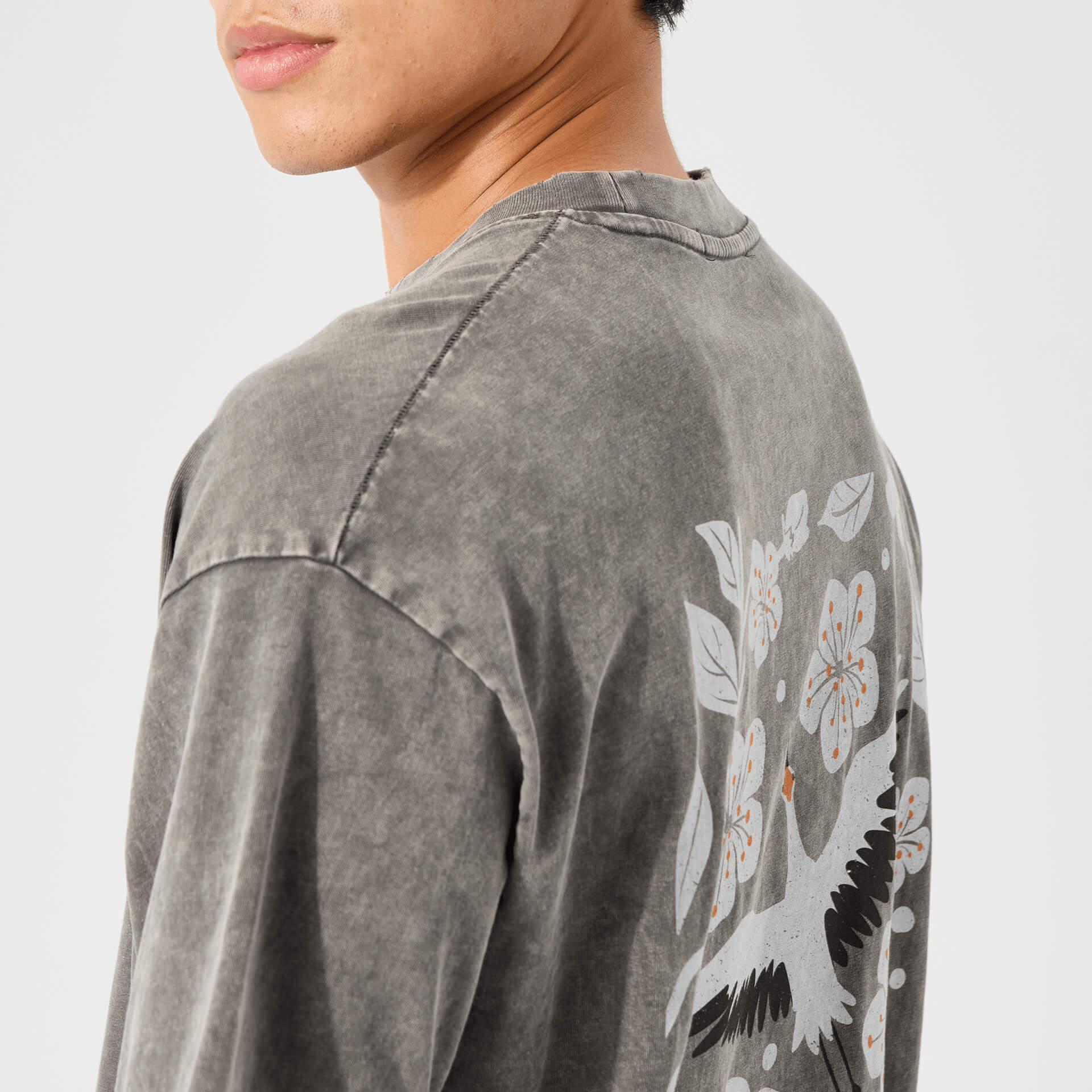 Crane Bloom Printed Tee - Image 4