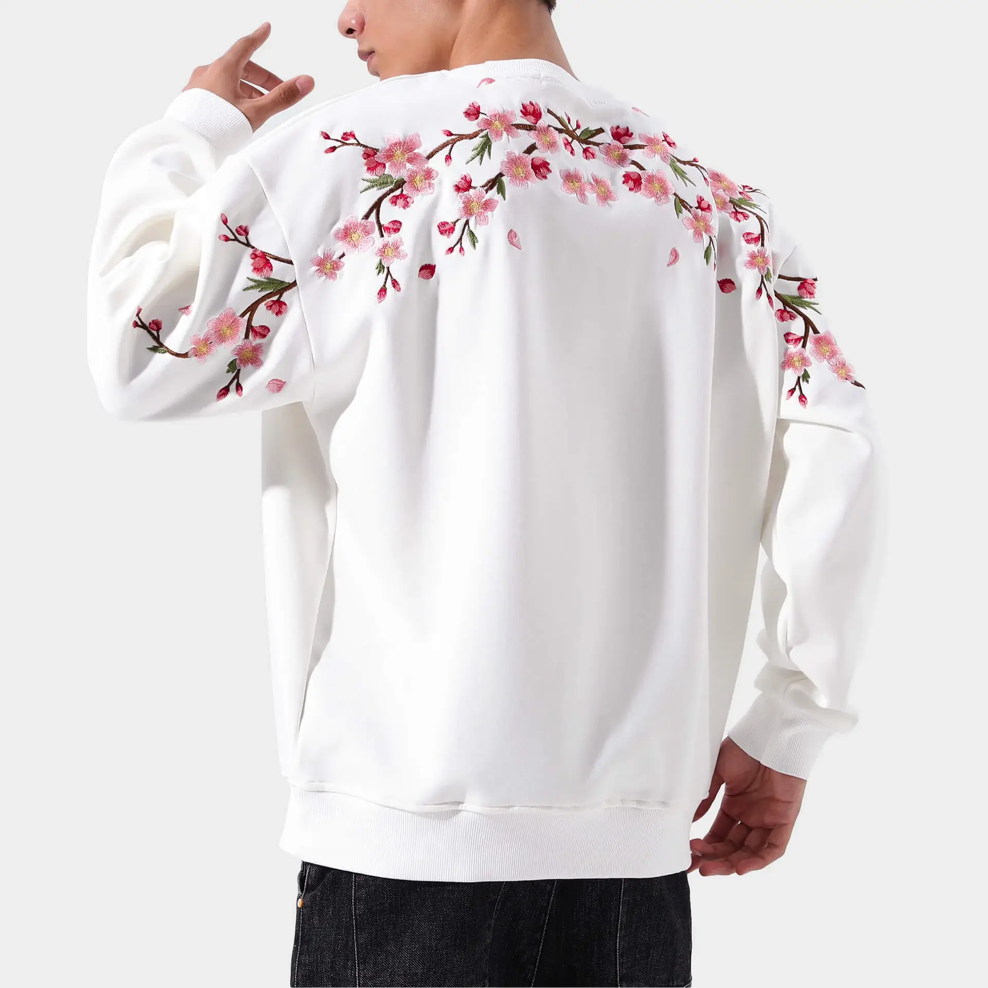 Sakura Embroidered Sweatshirt - Image 6