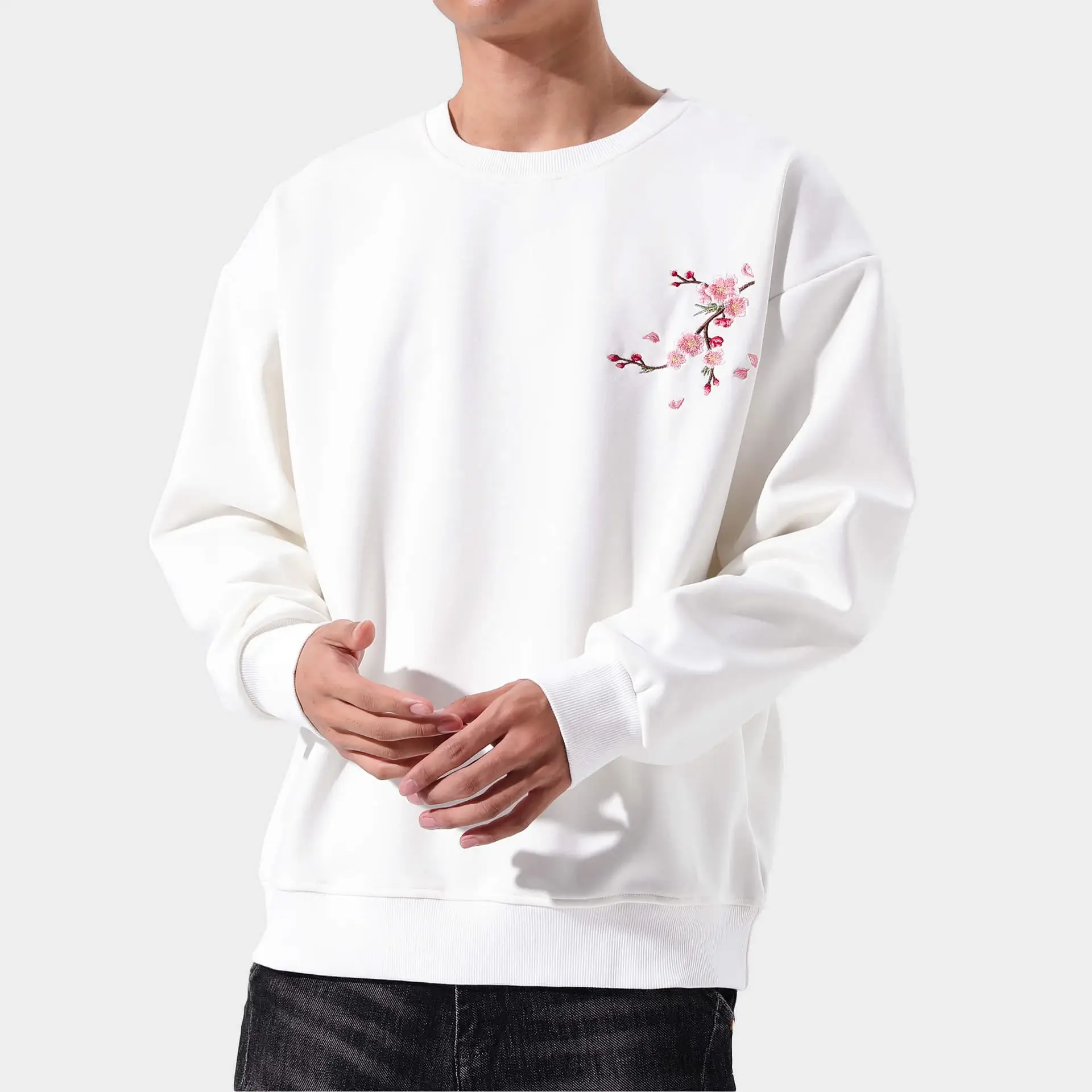 Sakura Embroidered Sweatshirt - Image 9